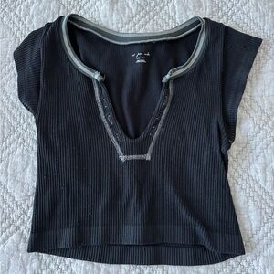 Urban Outfitters Black Ribbed Top